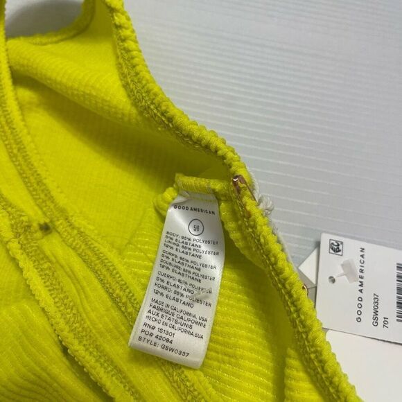 NWT Good American Electric Yellow One Piece Bathing Suit Swimsuit Size 5/6 New - Picture 5 of 7